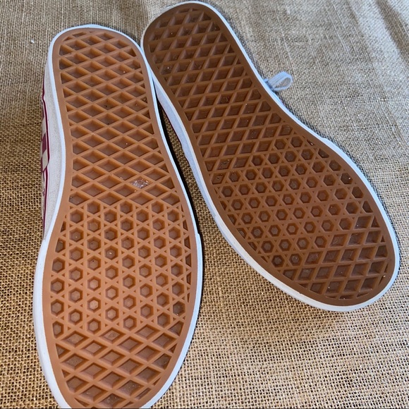 Vans checkerboard sneakers size 6.5 in red/white - Picture 8 of 8